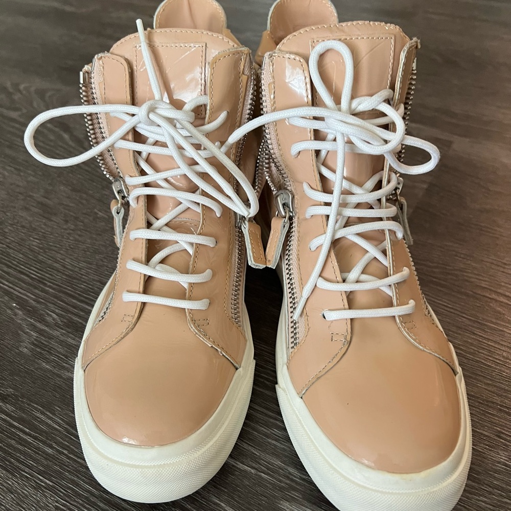 Giuseppe Zanotti Pink Beige Hightop Sneakers